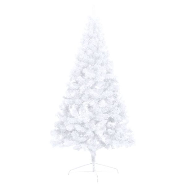 Meia árvore Natal artificial pré-iluminada c/ bolas branco - Image 5
