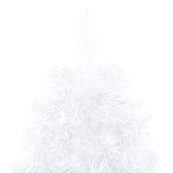 Meia árvore Natal artificial pré-iluminada c/ bolas branco - Image 8