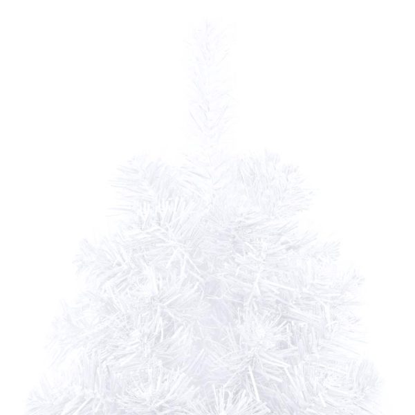 Meia árvore Natal artificial pré-iluminada c/ bolas branco - Image 8