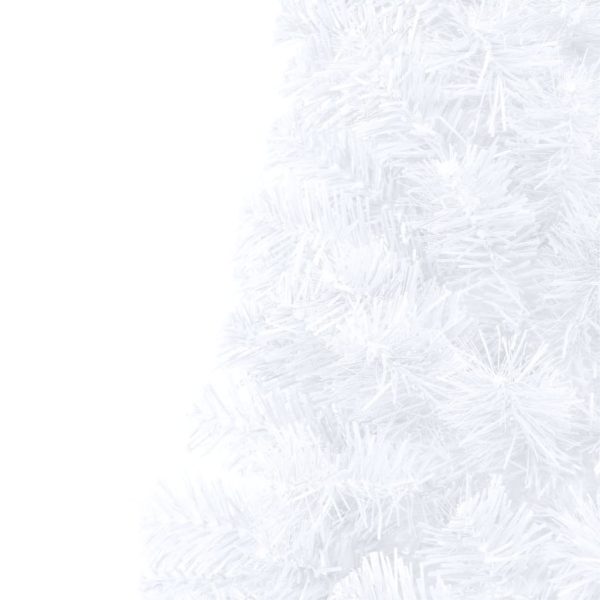 Meia árvore Natal artificial pré-iluminada c/ bolas branco - Image 7