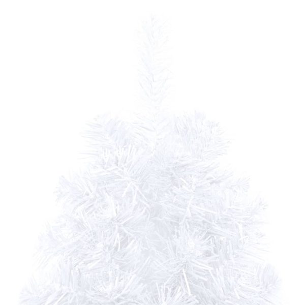 Meia árvore Natal artificial pré-iluminada c/ bolas branco - Image 8