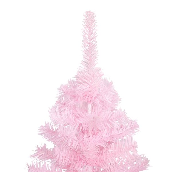Árvore Natal artificial pré-iluminada c/ bolas PVC rosa - Image 3