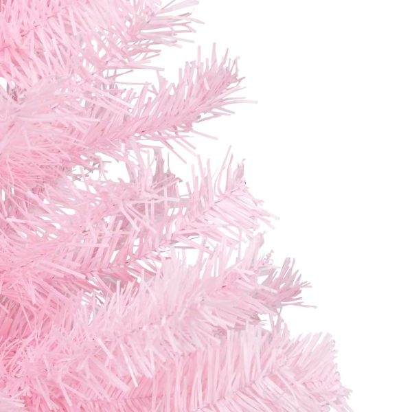 Árvore Natal artificial pré-iluminada c/ bolas PVC rosa - Image 4