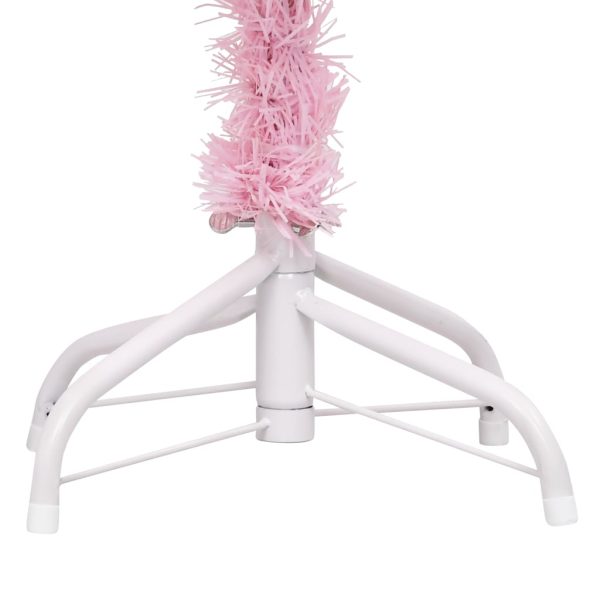 Árvore Natal artificial pré-iluminada c/ bolas PVC rosa - Image 5