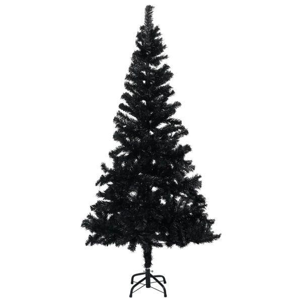 Árvore Natal artificial pré-iluminada c/ bolas 240cm PVC preto - Image 2