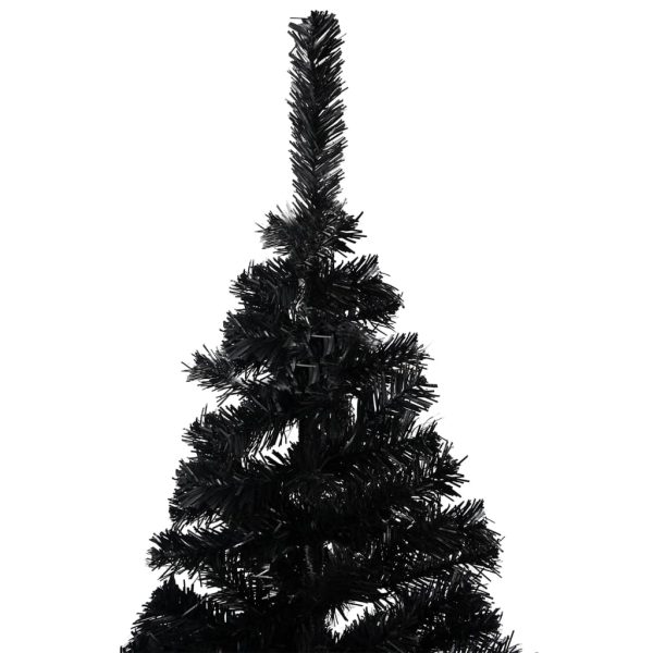 Árvore Natal artificial pré-iluminada c/ bolas 240cm PVC preto - Image 3