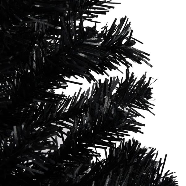 Árvore Natal artificial pré-iluminada c/ bolas 240cm PVC preto - Image 4