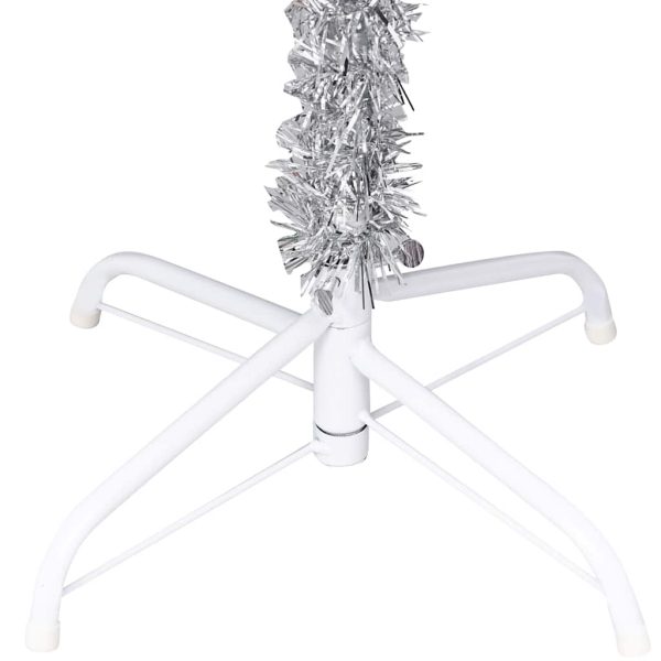 Árvore Natal artificial pré-iluminada c/bola 150cm PET prateado - Image 4