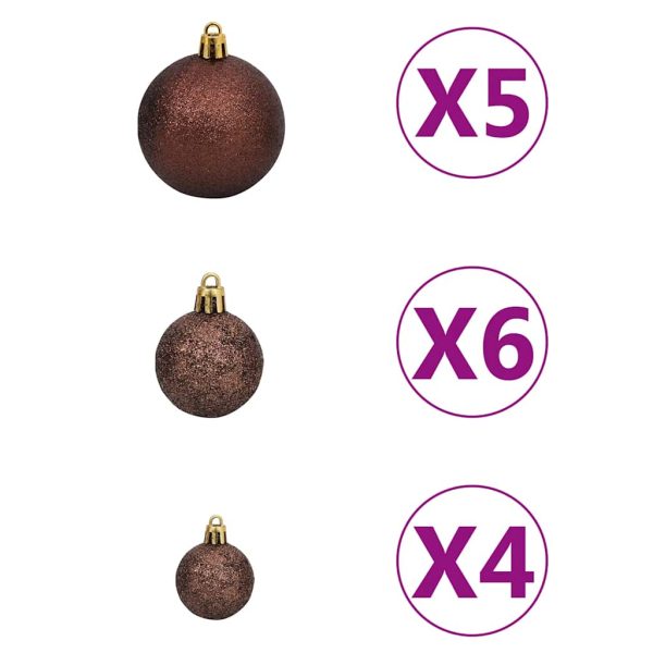Árvore Natal artificial pré-iluminada c/bola 150cm PET prateado - Image 7