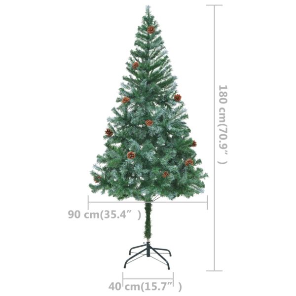 Árvore Natal artificial pré-iluminada c/ bolas e pinhas 180 cm - Image 10