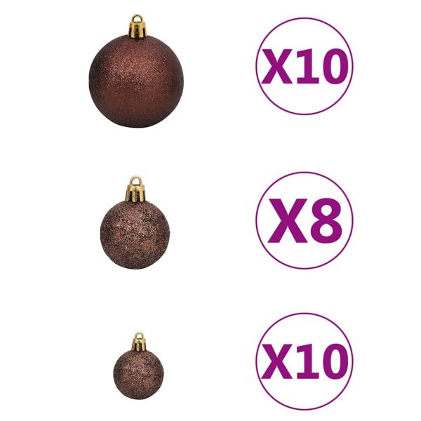 Árvore Natal artificial pré-iluminada c/ bolas e pinhas 210 cm - Image 8