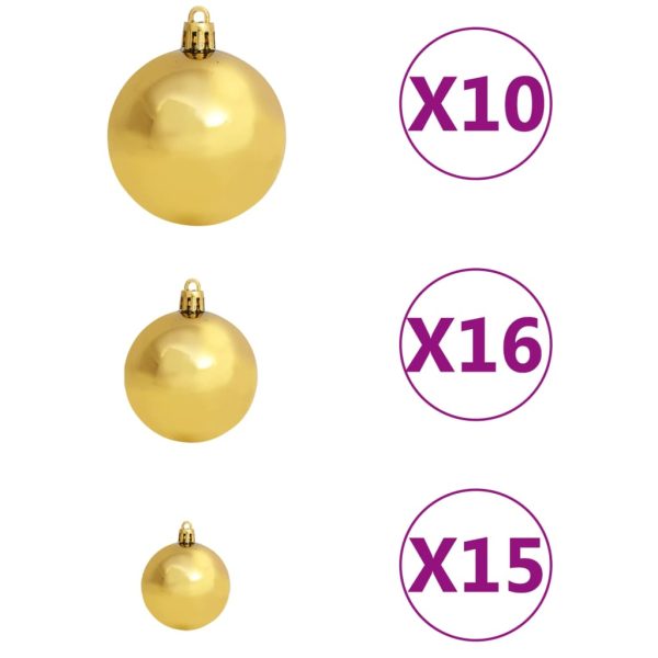 Árvore Natal artificial pré-iluminada c/ bolas PVC branco - Image 9