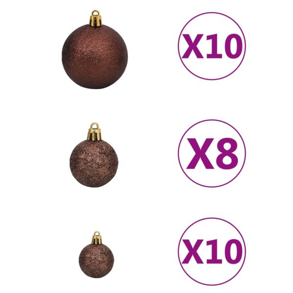Árvore Natal artif. c/ LEDs/bolas 210 cm abeto caucasiano verde - Image 8