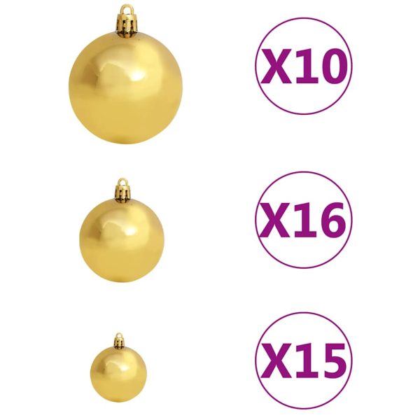 Árvore Natal artif. c/ LEDs/bolas 210 cm abeto caucasiano verde - Image 9