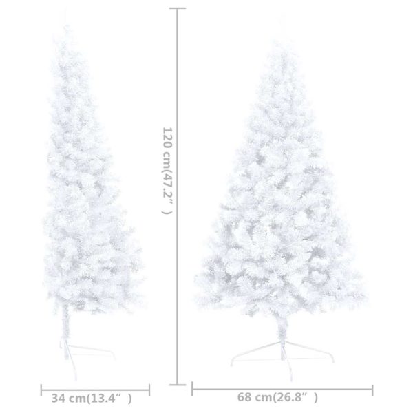 Meia árvore Natal artificial pré-iluminada c/ bolas branco - Image 10