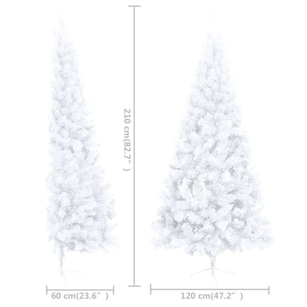Meia árvore Natal artificial pré-iluminada c/ bolas branco - Image 10