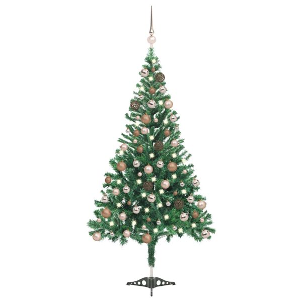 Árvore de Natal artificial pré-iluminada + bolas 564 ramos