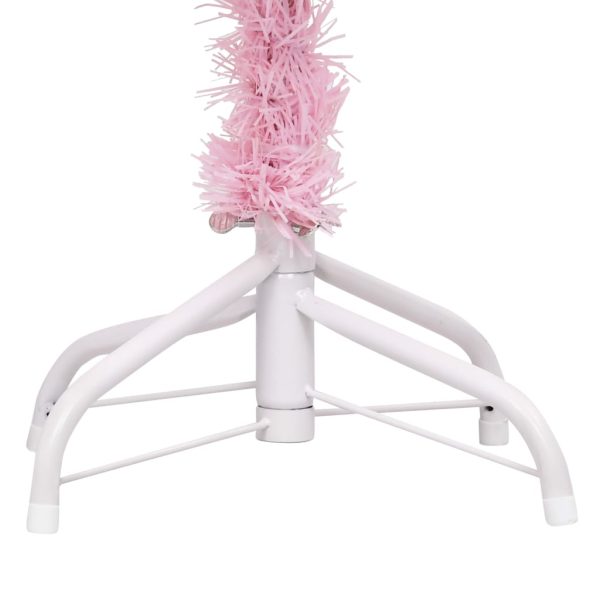 Árvore Natal artificial pré-iluminada c/ bolas PVC rosa - Image 4