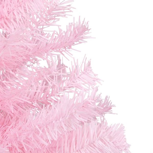 Árvore Natal artificial pré-iluminada c/ bolas PVC rosa - Image 5