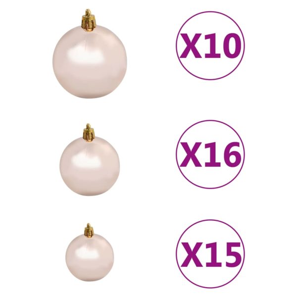 Árvore Natal artificial pré-iluminada c/ bolas PVC rosa - Image 9