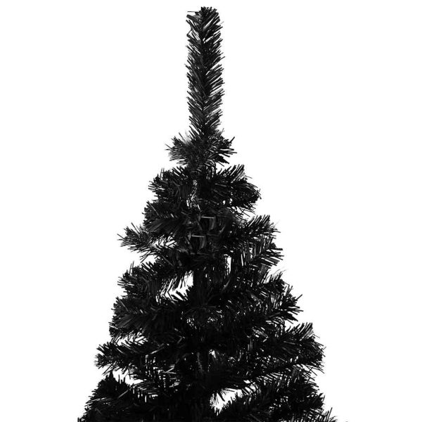 Árvore Natal artificial pré-iluminada c/ bolas 240cm PVC preto - Image 3