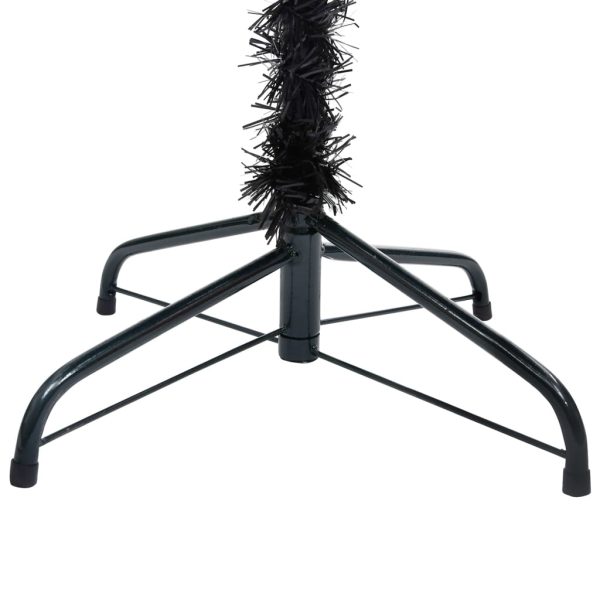 Árvore Natal artificial pré-iluminada c/ bolas 240cm PVC preto - Image 4