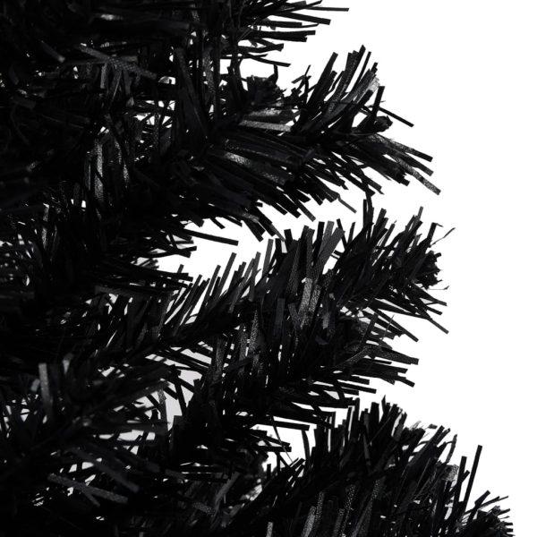 Árvore Natal artificial pré-iluminada c/ bolas 240cm PVC preto - Image 5