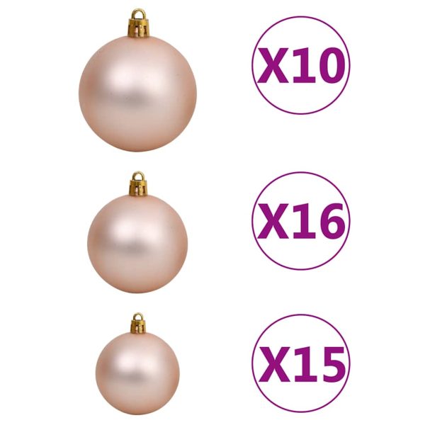 Árvore Natal artificial pré-iluminada c/ bolas 240cm PVC preto - Image 7