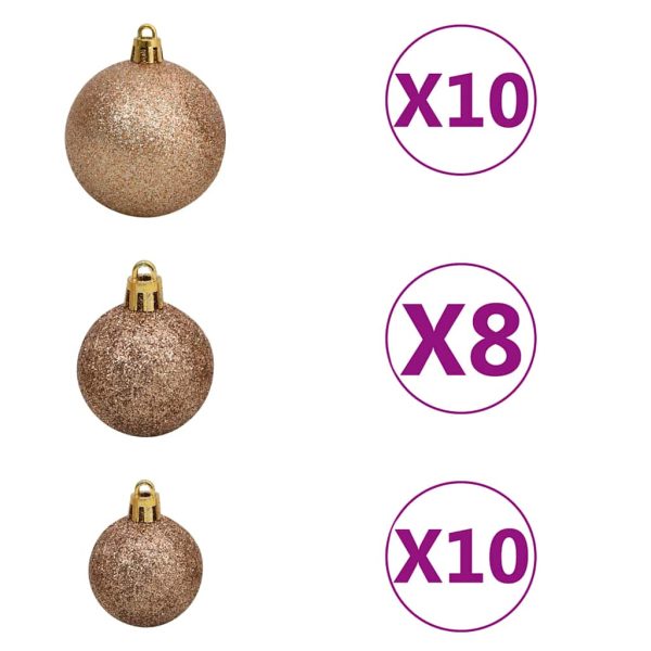 Árvore Natal artificial pré-iluminada c/ bolas 240cm PVC preto - Image 8
