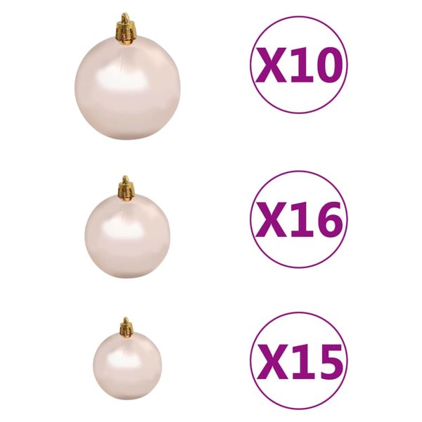 Árvore Natal artificial pré-iluminada c/ bolas 240cm PVC preto - Image 9