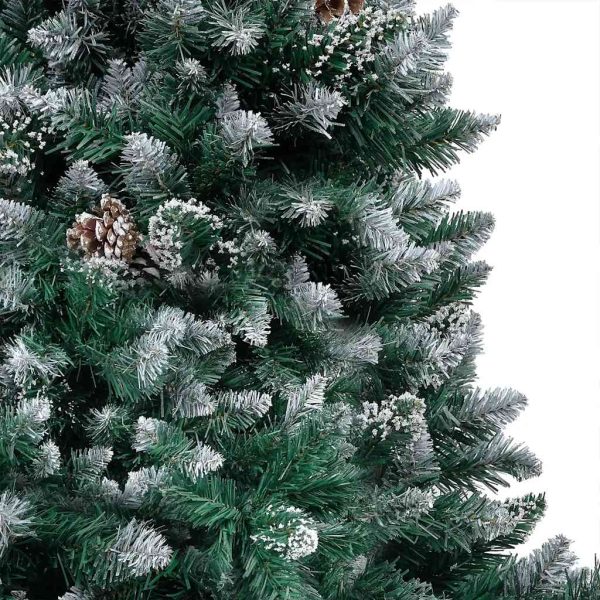 Árvore Natal artificial pré-iluminada c/ bolas e pinhas 180 cm - Image 5