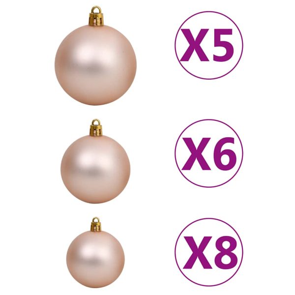 Árvore Natal artificial pré-iluminada c/ bolas e pinhas 180 cm - Image 9