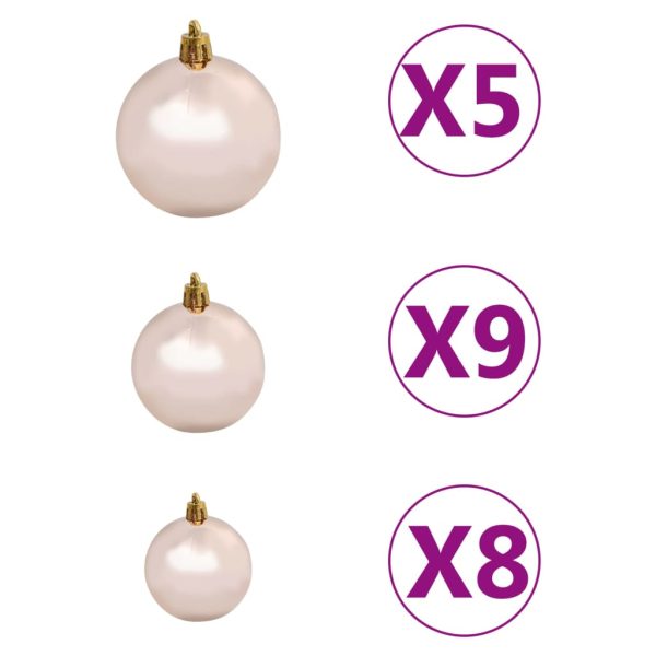 Árvore Natal artificial pré-iluminada c/ bolas e pinhas 180 cm - Image 10