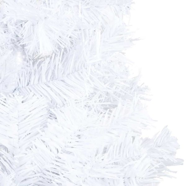 Árvore Natal artificial pré-iluminada c/ bolas 120cm PVC branco - Image 5