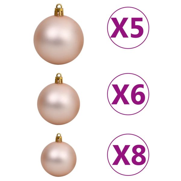 Árvore Natal artificial pré-iluminada c/ bolas PVC branco - Image 10