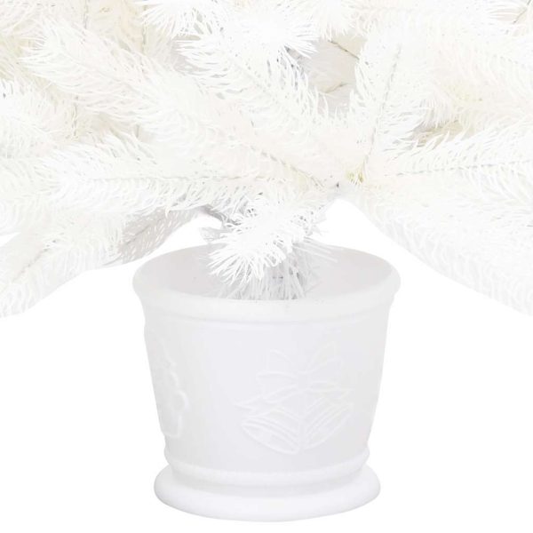 Árvore Natal artificial pré-iluminada c/ bolas 90 cm branco - Image 5