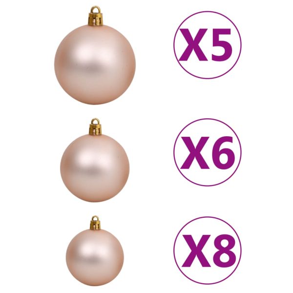 Árvore Natal artificial pré-iluminada c/ bolas 90 cm branco - Image 8