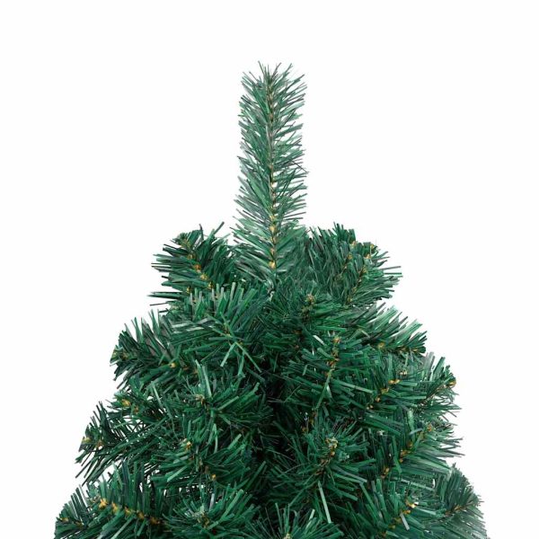 Meia árvore Natal artificial pré-iluminada c/ bolas verde - Image 5