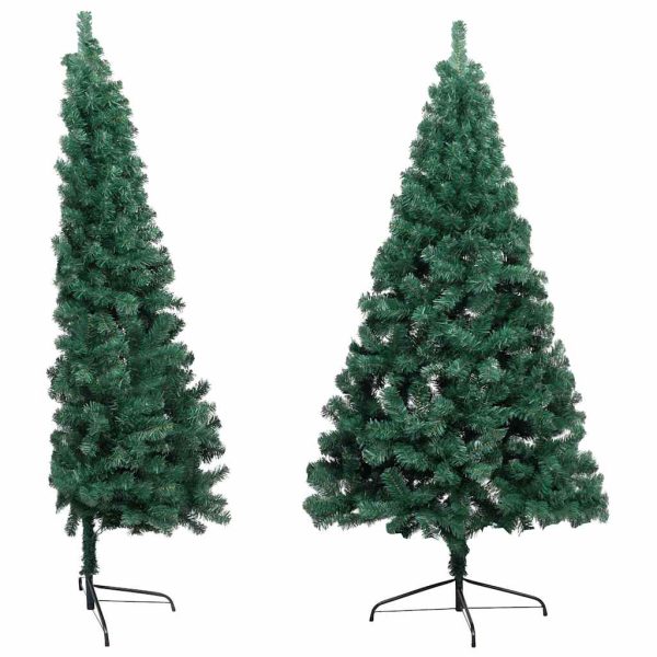 Meia árvore Natal artificial pré-iluminada c/ bolas verde - Image 3