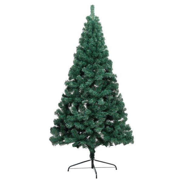 Meia árvore Natal artificial pré-iluminada c/ bolas verde - Image 5