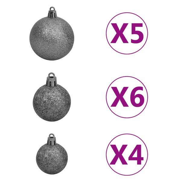Meia árvore Natal artificial pré-iluminada c/ bolas verde - Image 10