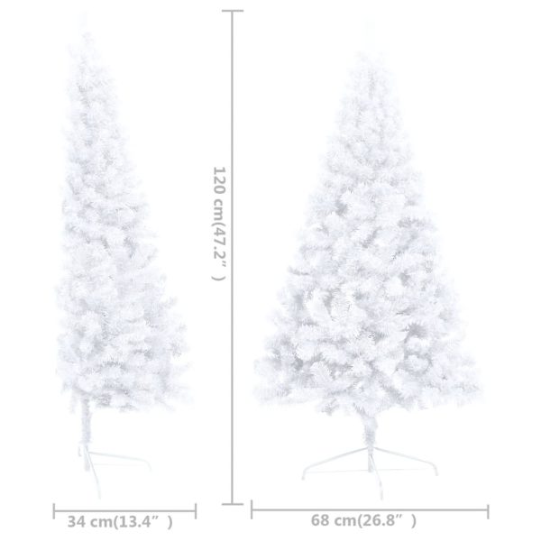 Meia árvore Natal artificial pré-iluminada c/ bolas branco - Image 10