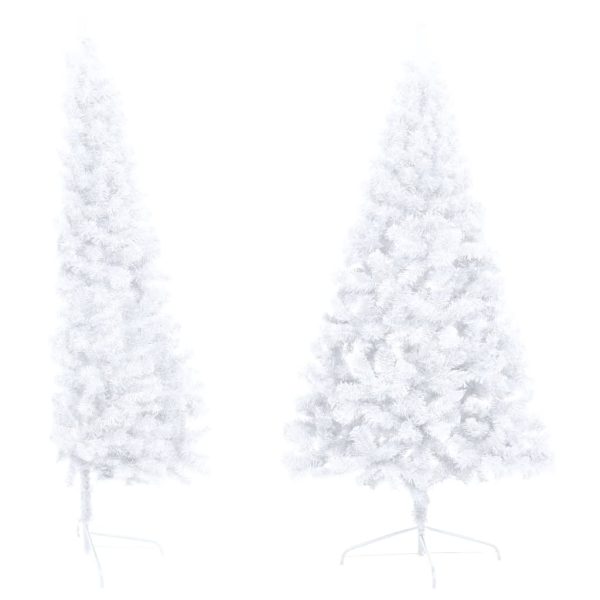 Meia árvore Natal artificial pré-iluminada c/ bolas branco - Image 3