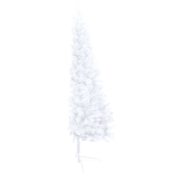 Meia árvore Natal artificial pré-iluminada c/ bolas branco - Image 4