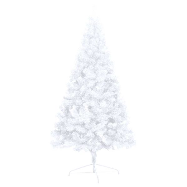 Meia árvore Natal artificial pré-iluminada c/ bolas branco - Image 5