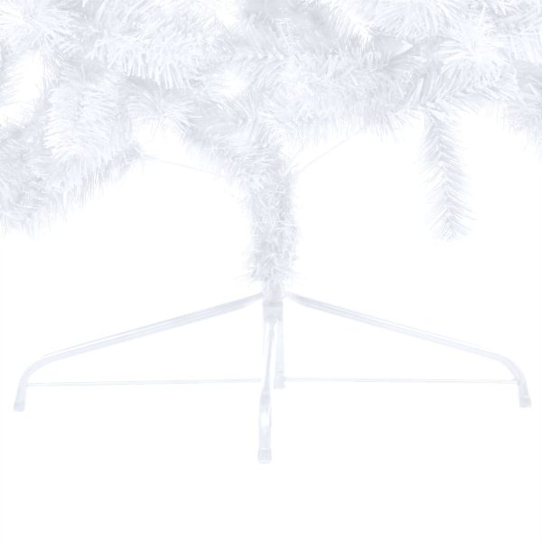 Meia árvore Natal artificial pré-iluminada c/ bolas branco - Image 6