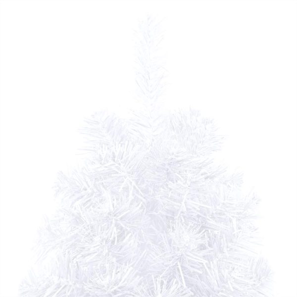 Meia árvore Natal artificial pré-iluminada c/ bolas branco - Image 8