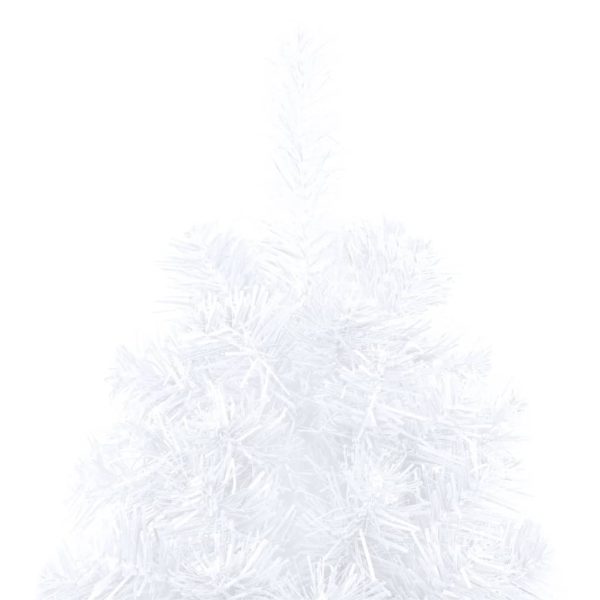 Meia árvore Natal artificial pré-iluminada c/ bolas branco - Image 8