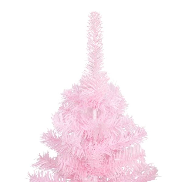 Árvore Natal artificial pré-iluminada c/ bolas PVC rosa - Image 3