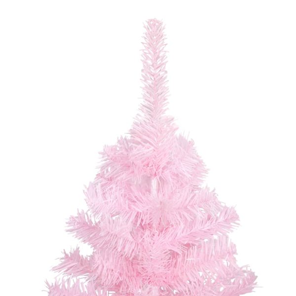 Árvore Natal artificial pré-iluminada c/ bolas PVC rosa - Image 4